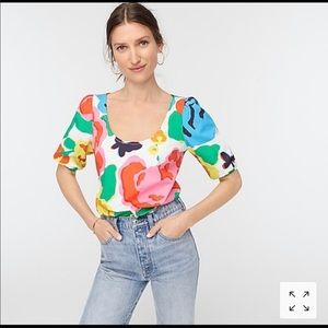 J Crew scoop neck cotton blouse